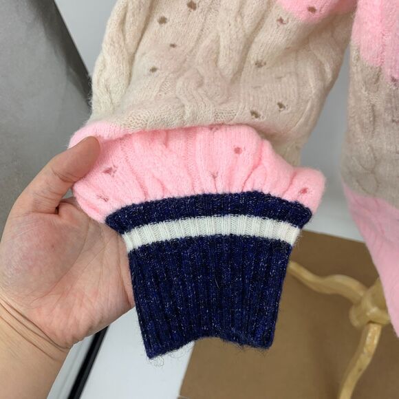 Torrid Sweater Womens Plus 2 Pink Striped Vegan Cashmere Pullover V Neck Henley - Picture 5 of 16